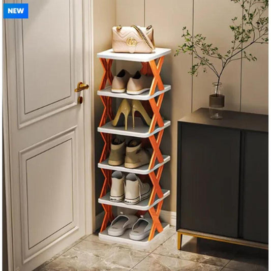 5 Layer High Quality Foldable X Shape Plastic Shoe Rack 5 layer With Box