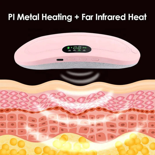 Electric Period Cramp Massager Vibrator Heating Belt for Menstrual Relief Pain Waist Stomach Warming Women