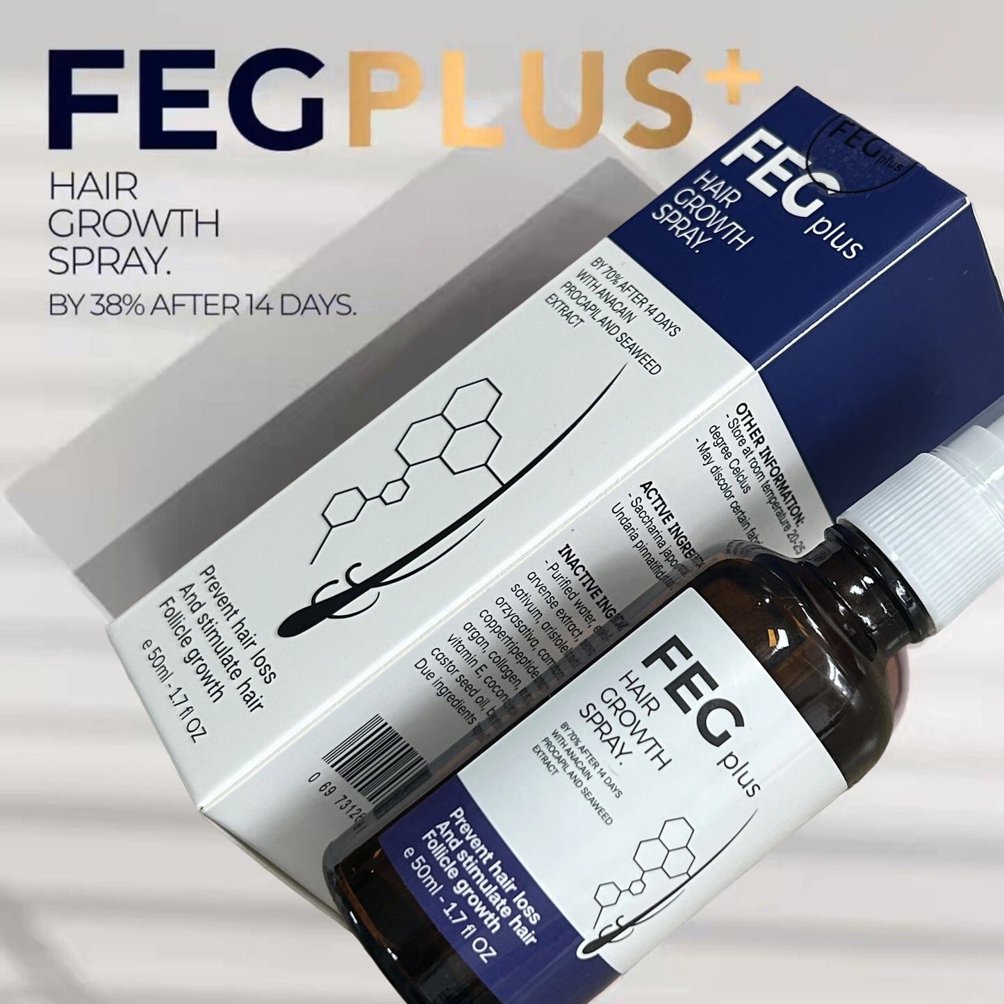 FEG Plus Spary Hair care spray that focuses on hair health and brings shiny, healthy hair