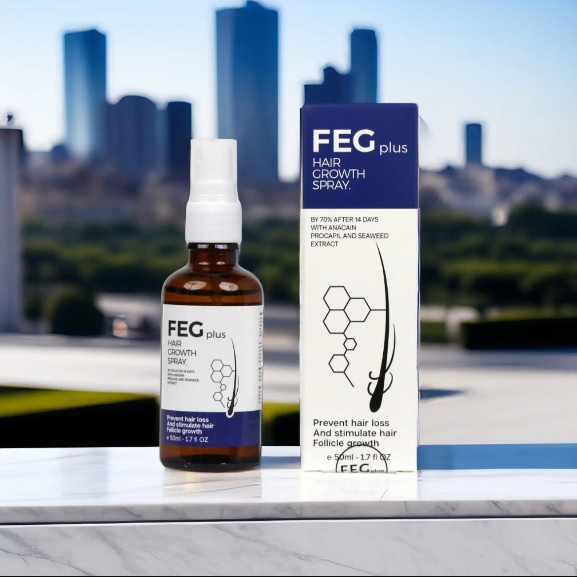 FEG Plus Spary Hair care spray that focuses on hair health and brings shiny, healthy hair