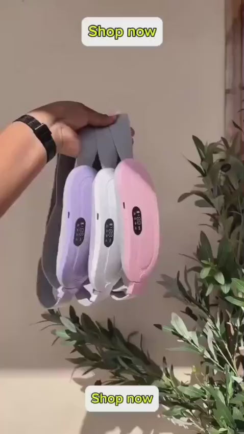 Electric Period Cramp Massager Vibrator Heating Belt for Menstrual Relief Pain Waist Stomach Warming Women